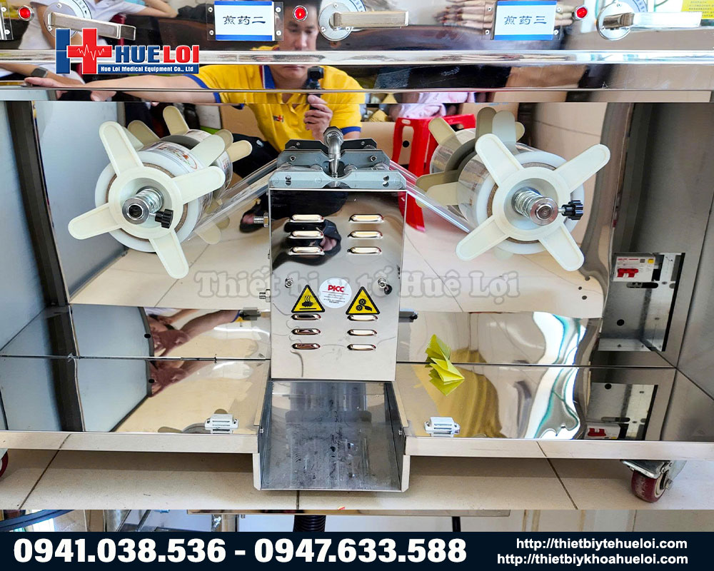 hệ thống đóng túi máy sắc thuốc nồi inox tự động 3 nồi đun