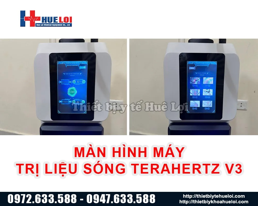 giao diện m&agrave;n h&igrave;nh của m&aacute;y trị liệu bằng s&oacute;ng terahertz v3