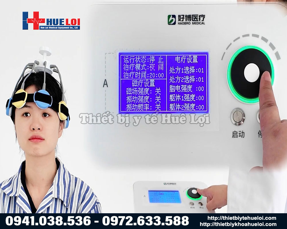Giao diện m&agrave;n h&igrave;nh điều khiển m&aacute;y trị liệu thần kinh Haobro dễ sử dụng