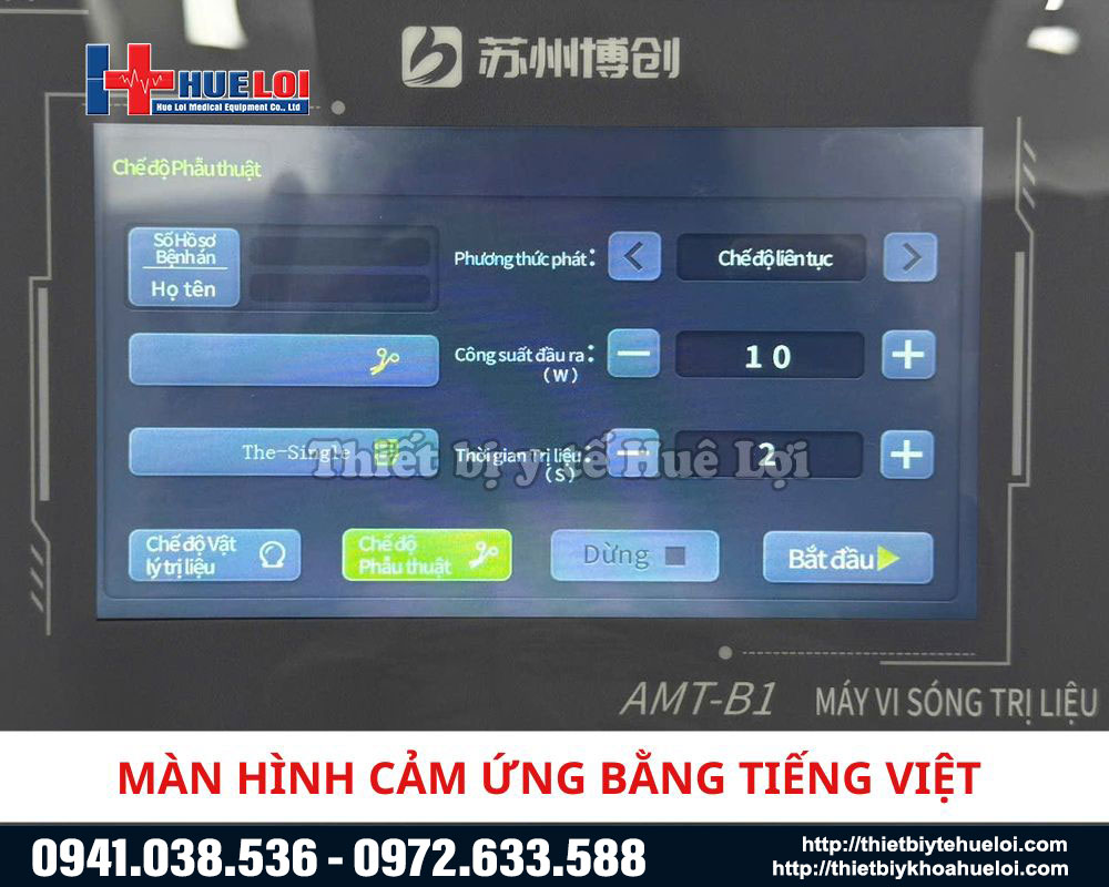 giao diện điều khiển của m&aacute;y ph&aacute;t vi s&oacute;ng trị liệu