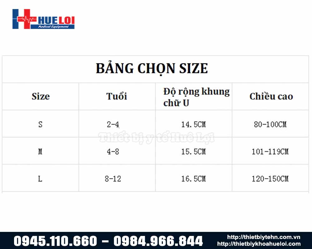 bảng size nẹp